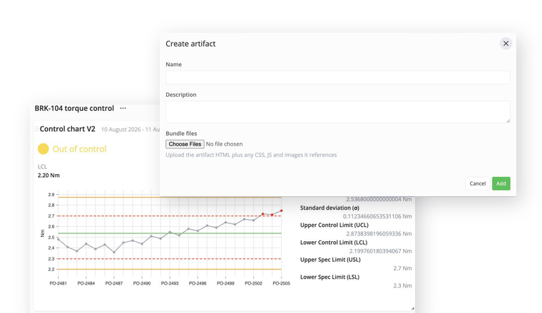 Creëren van een reporting-artefact en weergave van de dashboard-widget
